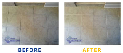 before after grout cleaning